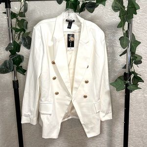 Altitude Unknown Metallic Button Blazer, White/Cream, Women’s XL